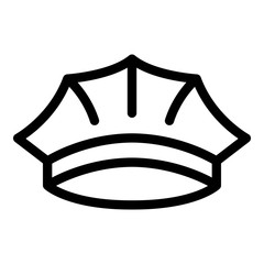 Police cap icon. Outline police cap vector icon for web design isolated on white background