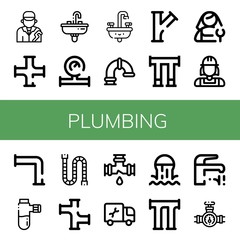plumbing icon set