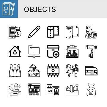 objects simple icons set