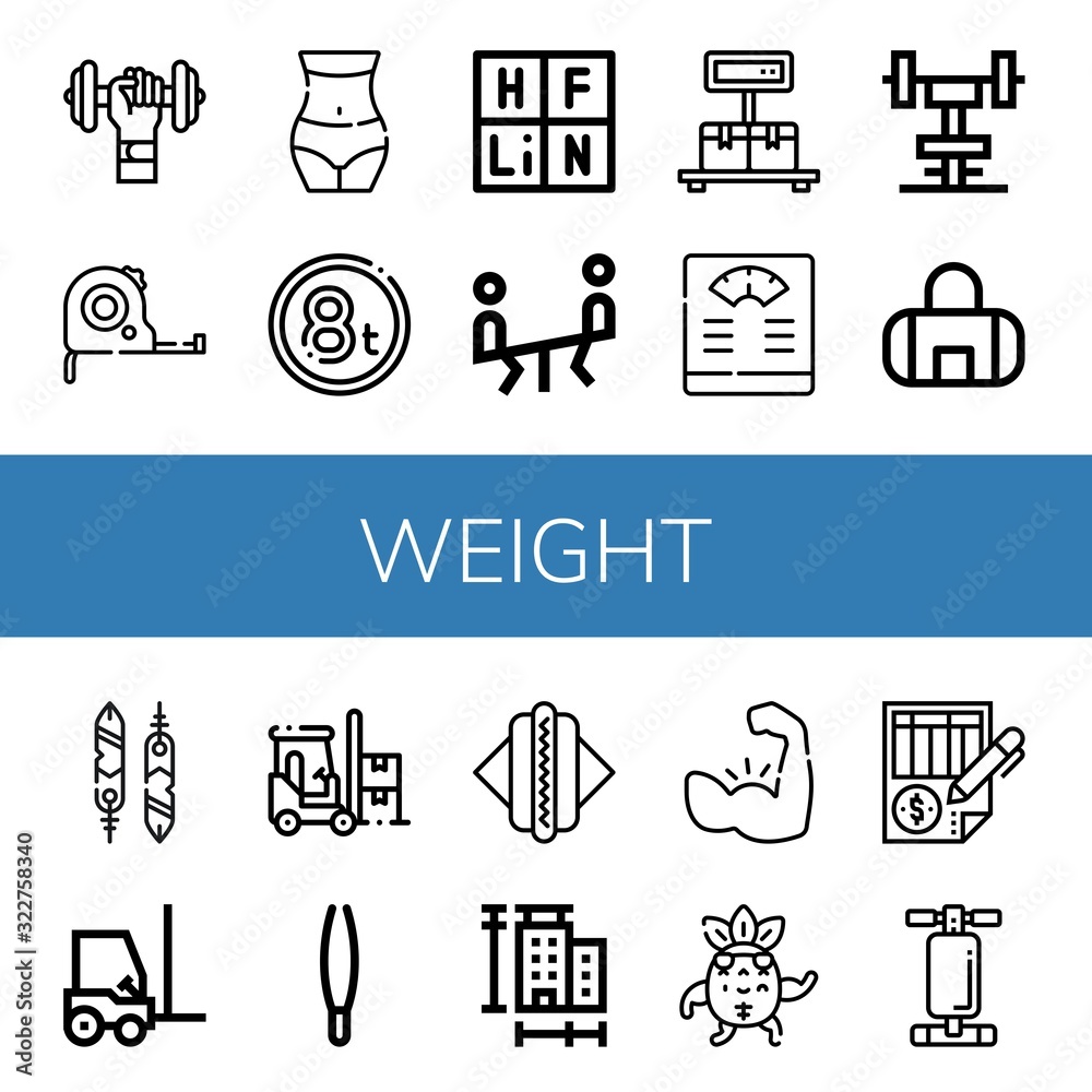 Canvas Prints weight icon set