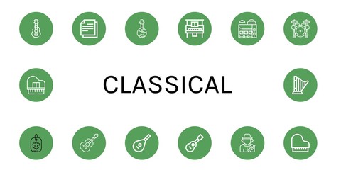 classical simple icons set