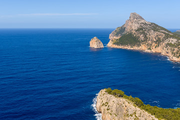 Fototapeta na wymiar Cap de Formentor - famous nature landmark with amazing rocks on Mallorca, Spain, Balearic island