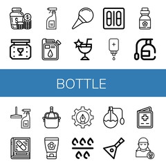 bottle simple icons set