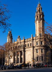 Fototapeta na wymiar Barcelona, Spain - January 09, 2020: Post Office (General Post Office) in Barcelona. Spain