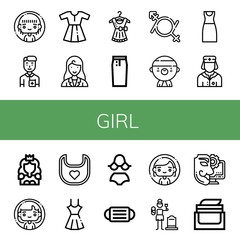 girl icon set