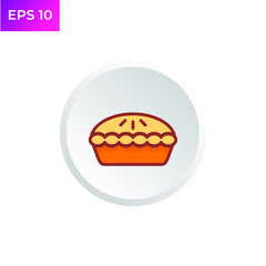 Pie icon template color editable. Pie symbol logo vector sign isolated on white background illustration for graphic and web design.