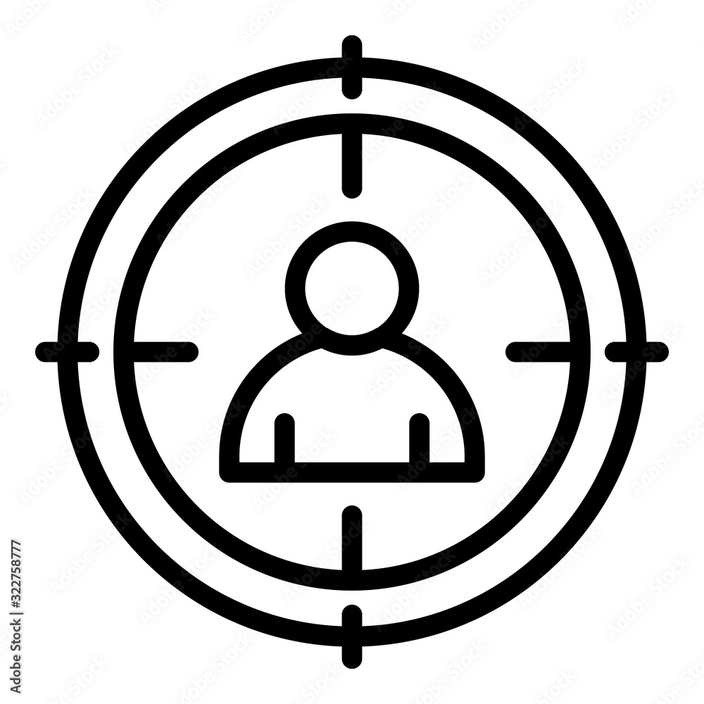 Poster personal target icon. outline personal target vector icon for web design isolated on white backgroun