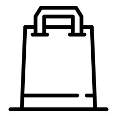 Shop bag icon. Outline shop bag vector icon for web design isolated on white background