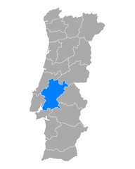 Karte von Santarem in Portugal