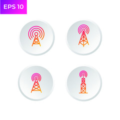 Tower signal  icon template color editable. Radio antenna. Broadcasting tower. Transmitter Signal symbol logo vector sign isolated on white background illustration for graphic and web design.