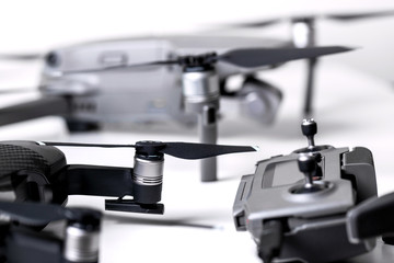 some modern drones with a controller