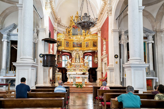 Interior of Saint Blaise Cathedral in Dubrovnik
