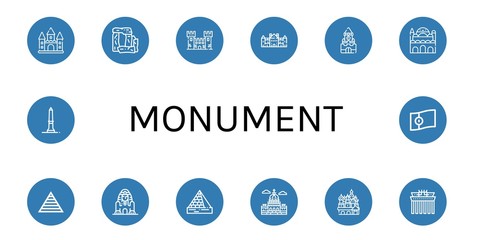 Set of monument icons