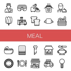 meal icon set