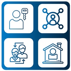 Set of user profile icons