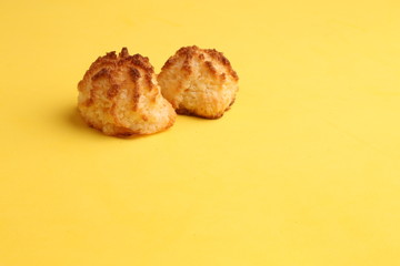 small coconut cake in color background
