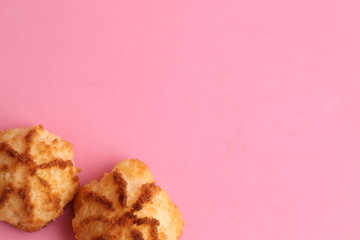 small coconut cake in color background