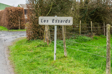 Road signs in the french coutryside in winter
