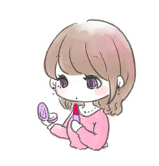 メイクをする女性