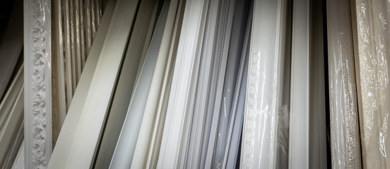 White skirting boards in a construction shop
