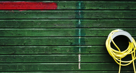 Shed with Red Green and Yellow