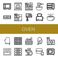 oven simple icons set