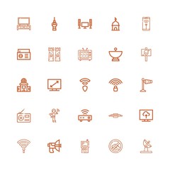 Editable 25 antenna icons for web and mobile