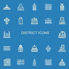 Editable 22 district icons for web and mobile
