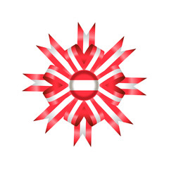 Fototapeta premium Austria detailed silk rosette flag, eps10 vector illustration