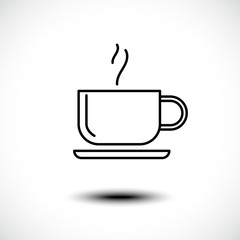 Tea cup line icon. Vector illustration
