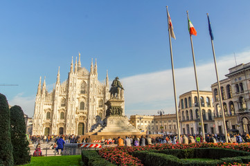 Center and church of Milano, Italy, Europe
