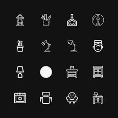 Editable 16 desk icons for web and mobile