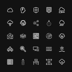 Editable 25 cloud icons for web and mobile