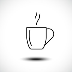 Tea cup line icon. Vector illustration