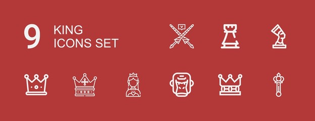 Editable 9 king icons for web and mobile