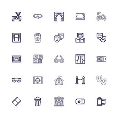 Editable 25 theater icons for web and mobile