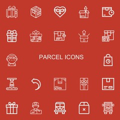 Editable 22 parcel icons for web and mobile