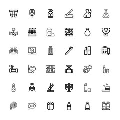 Editable 36 tube icons for web and mobile