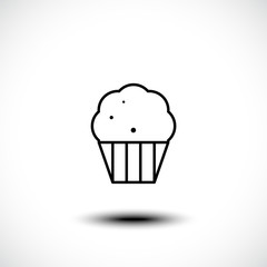Cup cake line icon. Vector illustration