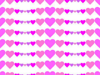 Hearts seamless pattern. Happy Valentine's day, 14th of February. Hearts with pop art style element on a white background. Vector illustration
