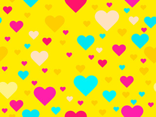 Hearts seamless pattern. Happy Valentine's day, 14th of February. Background for greeting card, wrapping paper, promotional materials. Vector illustration