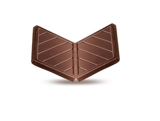 Chocolate  isolated on white background with clipping path