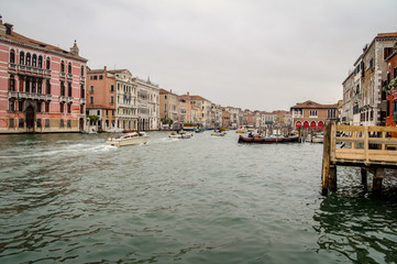 Big channel of Venice i so cloudy. Italy, Europe.