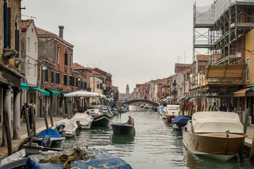 Torecello channel in Venice, Italy , Europe.