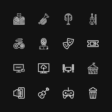 Editable 16 entertainment icons for web and mobile