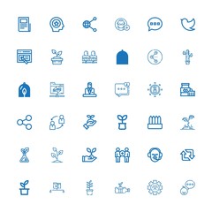 Editable 36 share icons for web and mobile