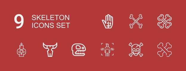 Fototapeta premium Editable 9 skeleton icons for web and mobile