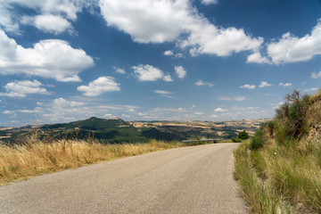 Fototapeta na wymiar Rural landscape in Basilicata at summer near Melfi