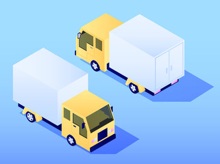truck with boxes isometric illustration