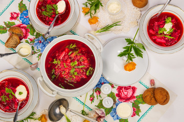 traditional borsch for a large family